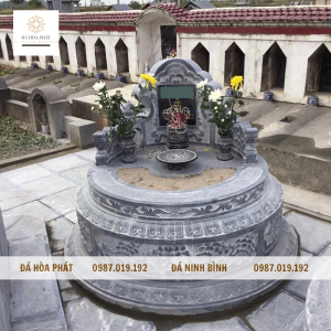 Mẫu mộ đá tròn đẹp 06