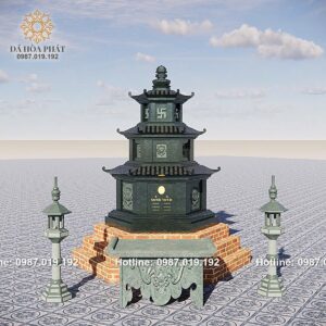 Mẫu mộ đá tháp đẹp 02